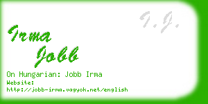 irma jobb business card